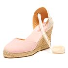 Soludos Blossom Pink Canvas Tall Wedge For Women