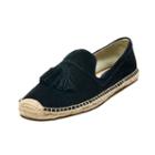 Soludos Mens Suede Tasseled Smoking Slipper In Black
