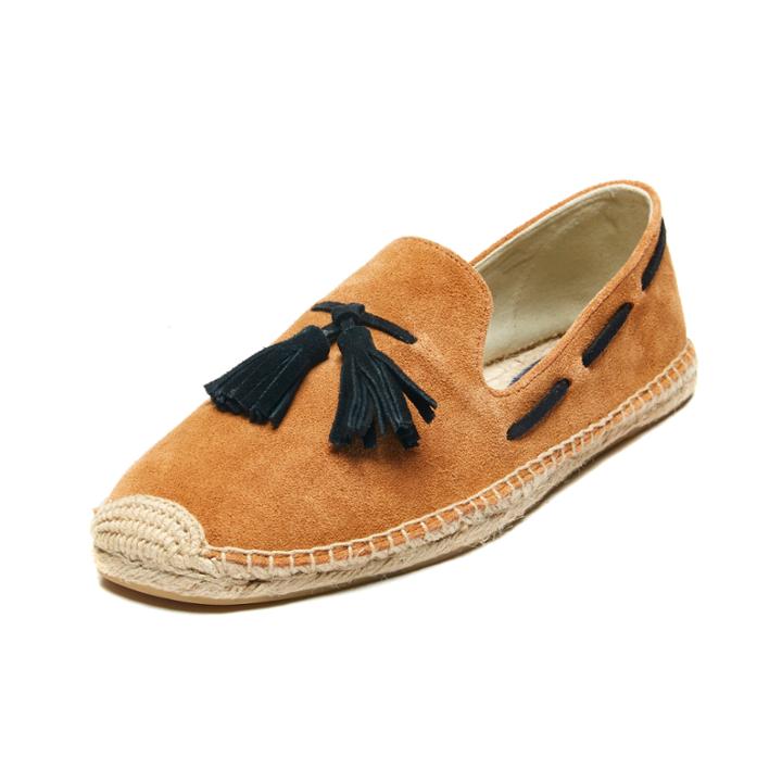 Soludos Mens Suede Tasseled Smoking Slipper In Camel