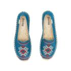 Soludos Yucatan Embroidered Smoking Slipper In Ocean Blue