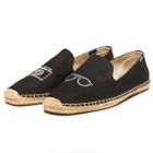 Soludos Camera Black Smoking Slipper Embroidery