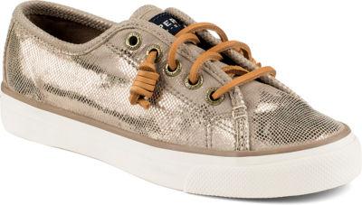 Sperry Seacoast Metallic Python Embossed Sneaker Bronze, Size 5m Women's Shoes