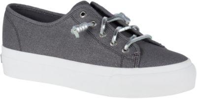 Sperry Sky Sail Metallic Twill Sneaker Grey, Size 5m Women's