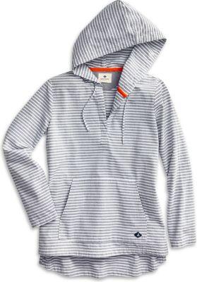 Sperry Woven Popover Hoodie Navy/grey, Size Xs Women's