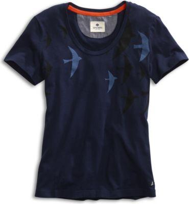 Sperry Birds Print Scoop Neck T-shirt Navy, Size Xs Women's