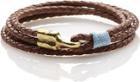 Sperry Leather Cord Bracelet Brown/skyblue, Size One Size Women's