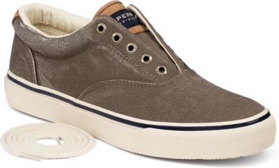 Sperry Striper Cvo Salt Washed Twill Sneaker Chocolate, Size 7.5m Men's Shoes