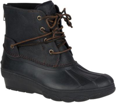 Sperry Saltwater Wedge Tide Duck Boot Black, Size 5m Women's Shoes