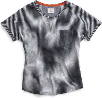 Sperry Split Neck Pocket T-shirt White/navy, Size M Women's