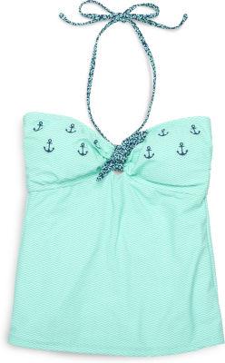 Sperry Anchors Bandeau Tankini Top Blue, Size Xs Women's