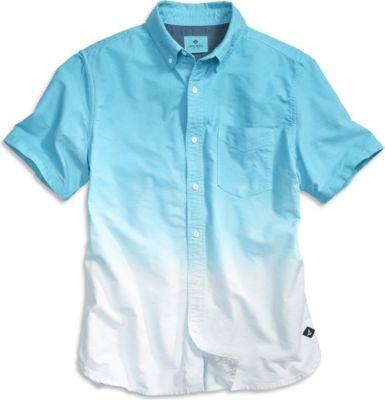 Sperry Dip Dye Button Down Shirt Ltblue, Size S Men's