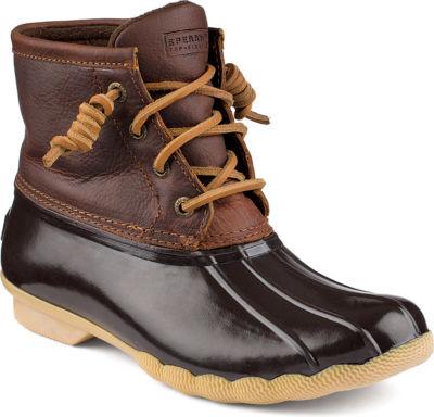 Sperry Saltwater Duck Boot Tan/dkbrown, Size 11m Women's Shoes