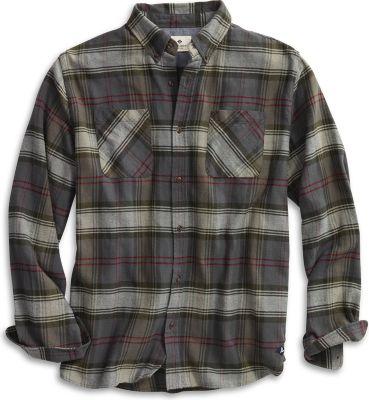 Sperry Double Pocket Flannel Shirt Charcoal/tan, Size S Men's
