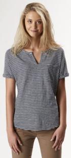 Sperry Split Neck Pocket T-shirt White/navy, Size Xs Women's