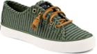 Sperry Seacoast Stripe Oxford Cloth Sneaker Green, Size 5m Women's Shoes