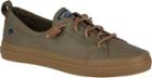 Sperry Crest Vibe Waxed Sneaker Olive, Size 5m Women's Shoes