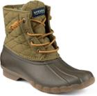 Sperry Saltwater Quilted Duck Boot Olive, Size 5m Women's