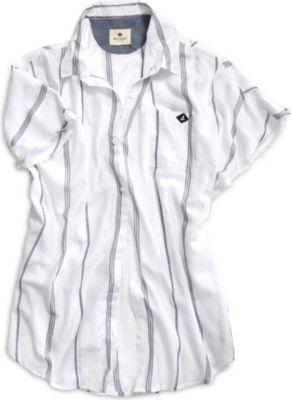 Sperry Oversized Raw Edge Button Down Shirt White, Size Xs Women's