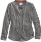 Sperry Button Front Thermal T-shirt Grey, Size Xs Women's