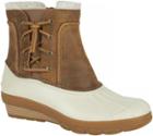 Sperry Saltwater Wedge Spray Duck Boot Ivory, Size 5m Women's