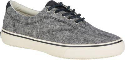 Sperry Striper Linen Sneaker Black, Size 7m Men's Shoes