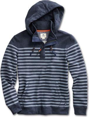 Sperry Indigo Brush Back Half-zip Fleece Indigostripe, Size S Men's