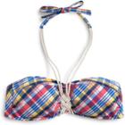 Sperry Plaid Bandeau Bikini Top Plaidmadras, Size Xs Women's