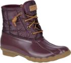 Sperry Saltwater Shiny Quilted Duck Boot Grape, Size 6.5m Women's