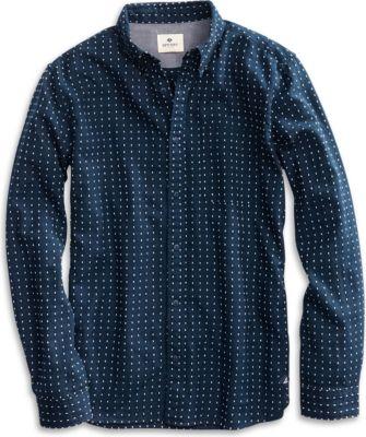 Sperry Dobby Print Button Down Shirt Navy, Size S Men's