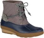 Sperry Saltwater Wedge Tide Quilted Nylon Duck Boot Navy/grey, Size 5m Women's Shoes
