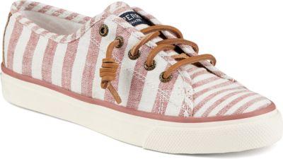 Sperry Seacoast Multi Stripe Sneaker Red, Size 6m Women's Shoes
