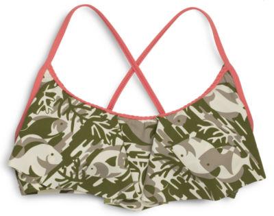 Sperry Camo Print Flounce Bikini Top Fishcamoprint, Size Xs Women's