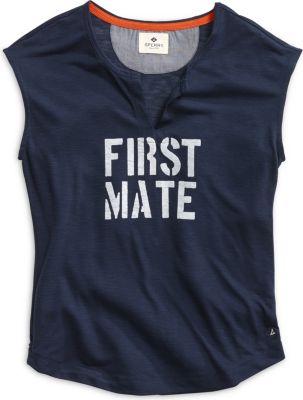 Sperry First Mate Split Neck T-shirt Navy/pink, Size Xs Women's
