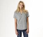 Sperry Split Neck Pocket T-shirt Heathergrey, Size S Women's