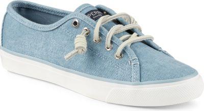 Sperry Seacoast Waxy Canvas Sneaker Ashblue, Size 5.5m Women's Shoes