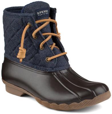 Sperry Saltwater Wool Duck Boot Navy, Size 5m Women's Shoes