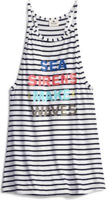 Sperry Sea Siren Graphic Tank Dress Ivory, Size M Women's