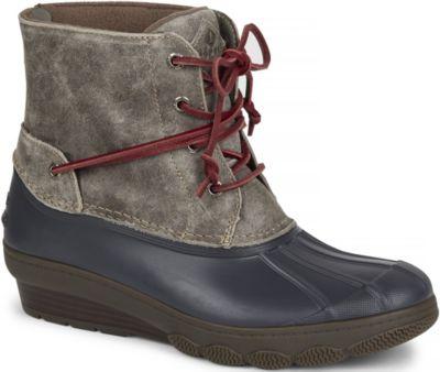 Sperry Saltwater Wedge Tide Duck Boot Grey, Size 5m Women's Shoes