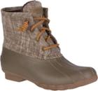 Sperry Saltwater Heavy Linen Duck Boot Olive, Size 5m Women's Shoes