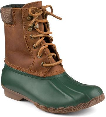 Sperry Shearwater Duck Boot Green/tan, Size 5m Women's Shoes