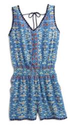 Sperry Beachside Bohemia Romper Aquamarine, Size S Women's
