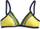 Sperry Caribbean Sunset Banded Triangle Swim Top Yellow, Size S Women's