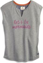 Sperry Let's Be Mermaids Split Neck T-shirt Greyheather, Size Xs Women's