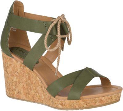Sperry Dawn Ari Wedge Olive, Size 5m Women's Shoes