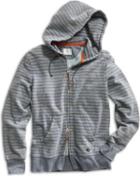 Sperry Striped Hoodie Sweatshirt Heathergrey/indigo, Size S Men's