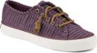 Sperry Seacoast Stripe Oxford Cloth Sneaker Burgundy, Size 5m Women's Shoes