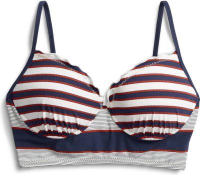 Sperry Sailing Stripe Underwire Midkini Top Red/navy, Size Xs Women's