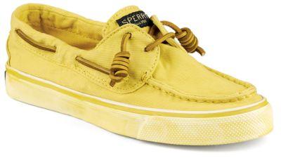 Sperry Bahama Washed Canvas Sneaker Yellow, Size 6m Women's Shoes