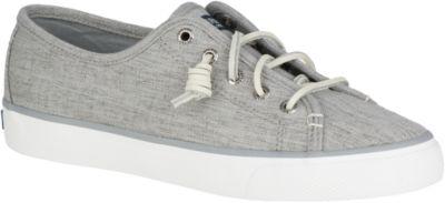 Sperry Seacoast Linen Sneaker Grey, Size 5m Women's