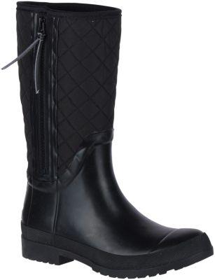 Sperry Walker Wind Quilted Nylon Rain Boot Black, Size 5m Women's Shoes